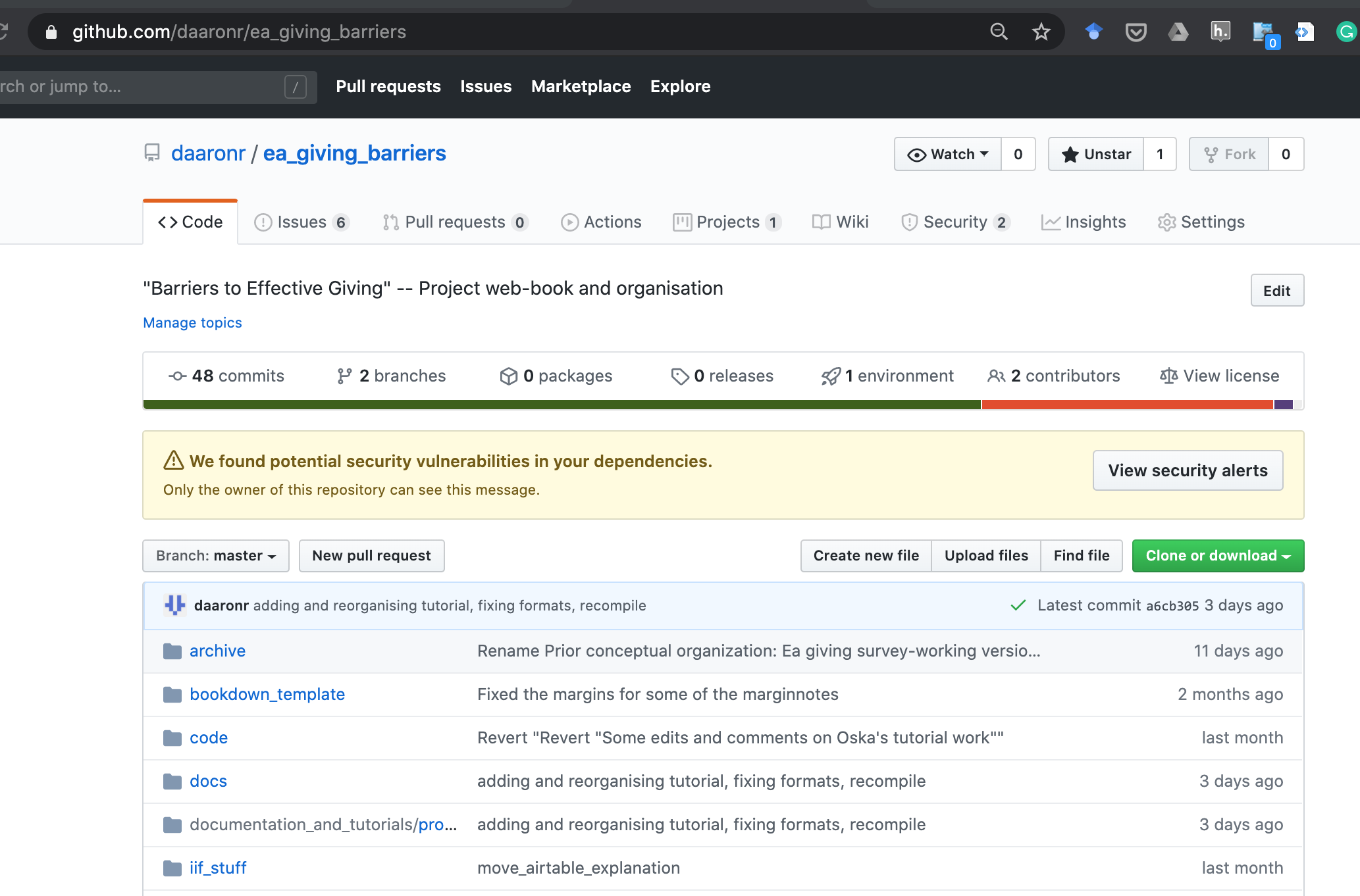 EA barriers repo Github starting page